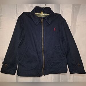 Polo by Ralph Lauren Navy Blue Jacket Windbreaker Boy's 5 Zip-up Unlined Preppy